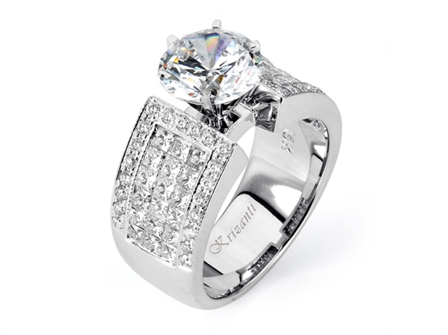 18KW INVISIBLE SET, ENGAGEMENT RING 1.95CT
